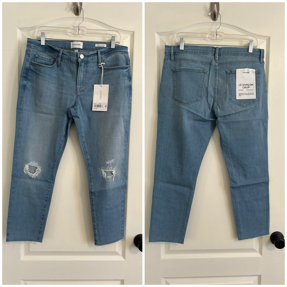 1 LEFT! CLOSET CLOSING Frame Le Garcon Crop in Cebu Rips Sz 29  Revolve - Picture 3 of 5